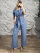 Cotton CropKnot Top & Pants Set-2666/Raf Blue