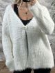Mohair Heart Cardigan/White