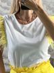  Marabou Feathers Cotton Top-8688/Yellow