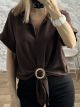 Gold Knot ShortSleeve Shirt-83897/Chocolat
