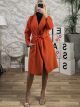 Asymmetrical Belt Coat/Burnt Orange