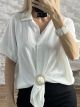 Gold Knot ShortSleeve Shirt-83897/White