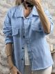 Cotton Oversized Jacket-1143/Ciel