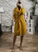 Asymmetrical Belt Coat/Mustard