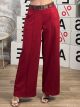 Viscose Belt Pants-19008/Red