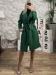 Asymmetrical Belt Coat/Green