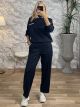 Rhinestones Viscose Set/Navy Blue