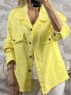 Cotton Oversized Jacket-1143/Yellow