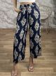 Wide Cotton Pants-3700/Navy Blue