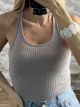 Viscose Athletic Ribbed Top-9695/Grey