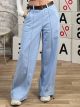 Viscose Belt Pants-19008/L.Blue