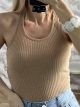 Viscose Athletic Ribbed Top-9695/Beige
