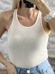 Viscose Athletic Ribbed Top-9695/White