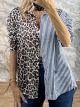 Double Animal-Stripes Shirt/Blue