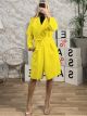 Asymmetrical Belt Coat/Yellow
