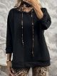 Leopard Hood Sweatshirt/Black