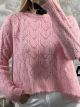 Lace Wool Knitted Top/Pink