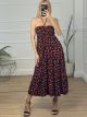 Cherries Drawstring Dress/Black