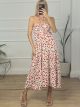 Cherries Drawstring Dress/White