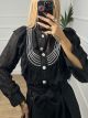 Lace and Pearls Shirt/Black