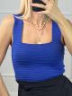 Knitted Ribbed Top/Blue Royal