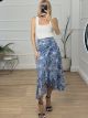 Midi Wrap Skirt/Blue Floral