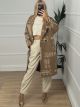 Oversized Stamps Coat/Camel