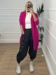 Mohair Hooded Stars Cardigan/Fucsia