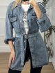 Belt Denim jacket-Dress/Blue