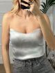 Strapless Metallic Top/Silver