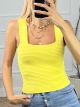 Knitted Ribbed Top/Yellow