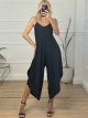 Elastic Viscose Jumpsuit/Black
