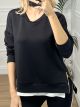 Double Viscose Zippers Sweatshirt/Black