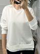 Double Viscose Zippers Sweatshirt/White