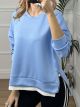 Double Viscose Zippers Sweatshirt/L.Blue