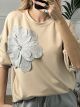 Viscose Flower Sweatshirt/Beige