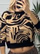Soft Animal Viscose Sweater/Zebra Beige