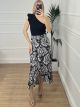 Midi Wrap Skirt/F-Black