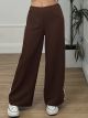 Double Stripe Wide Pants/Chocolat