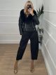 Fur Leather Jacket 63220-1/Black