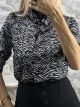Zebra Satin Shirt/Black