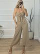 Bow Jumpsuit/Beige