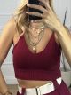 Crop Top Knitted/Burgundy