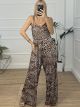 Elastic Jumpsuit/Animal-Beige2