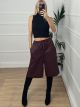Leather Long Shorts/Burgundy
