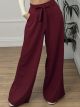 Crep Wide Pants/Burgundy