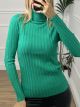 Ribbed Turtleneck Top/Green