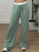 Double WaistBand Wide Pants-NEW/Mint