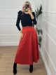 Suede Belt Skirt/Red