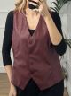 Leather Vest/Burgundy